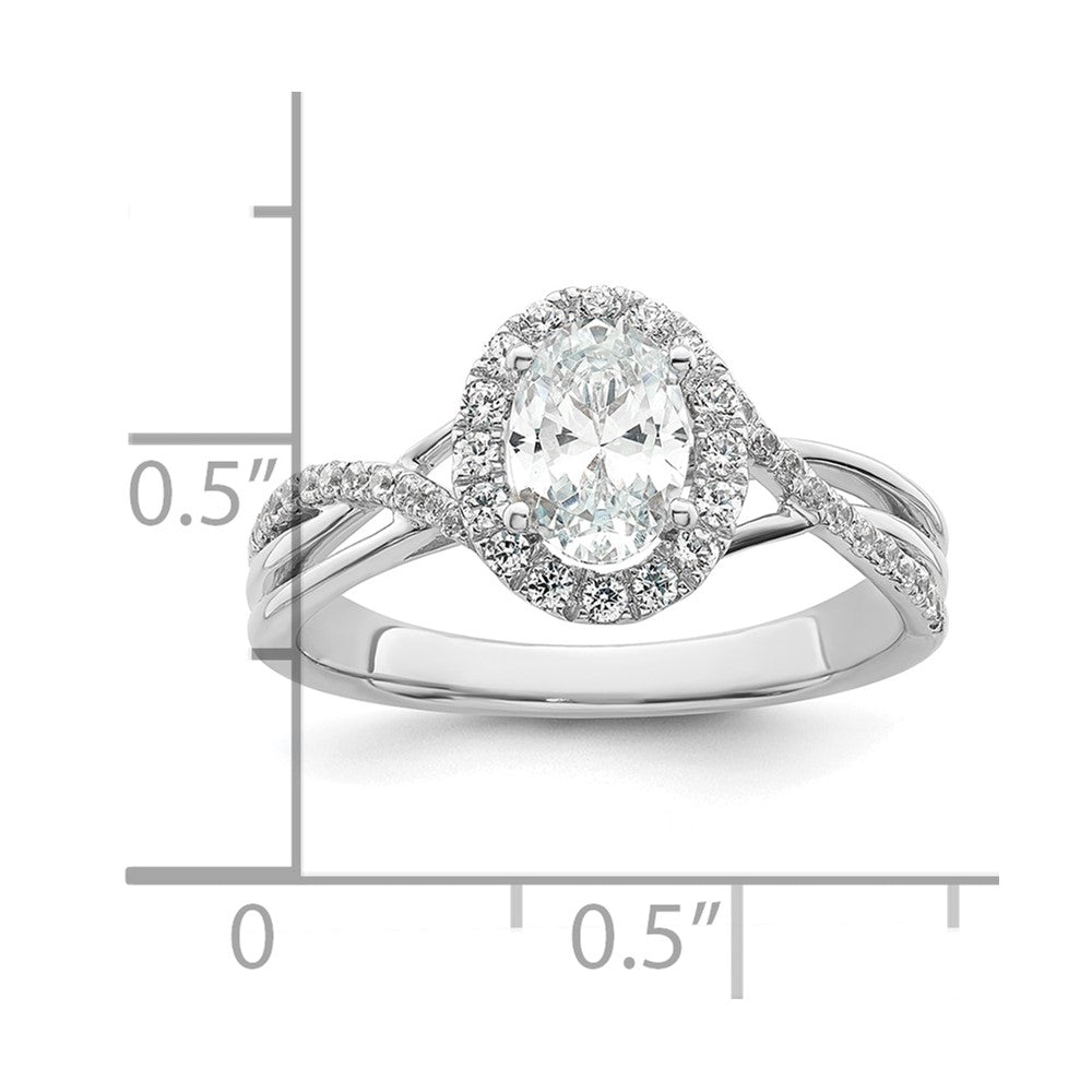 14k White Gold 1 Ct. Certified Lab Grown Diamond VS/SI+ G+ Round Bypass Engagement Ring