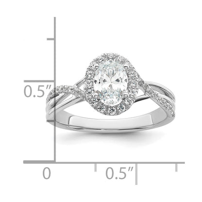 14k White Gold 1 Ct. Certified Lab Grown Diamond VS/SI+ G+ Round Bypass Engagement Ring