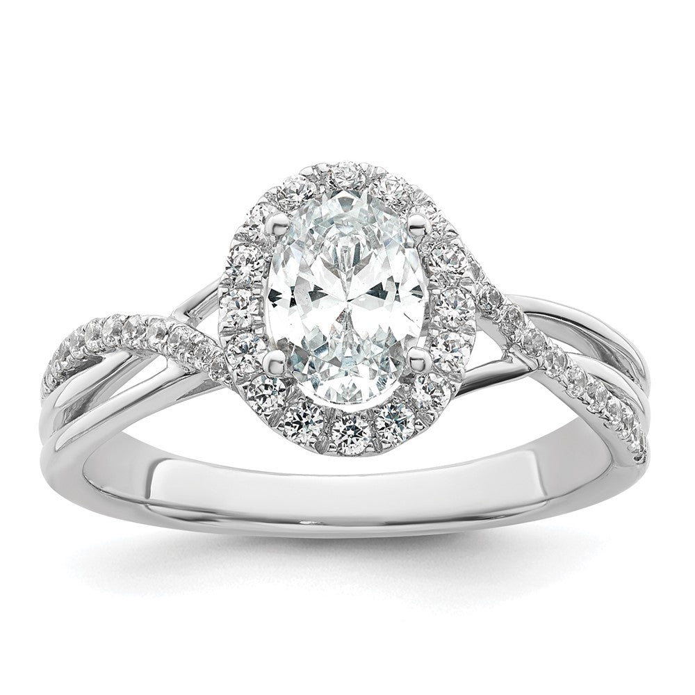 14k White Gold 1 Ct. Certified Lab Grown Diamond VS/SI+ G+ Round Bypass Engagement Ring