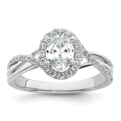 14k White Gold 1/4 Ct. Lab Grown Diamond VS/SI+ G+ 3/4 Ct. Center Round Bypass Engagement Ring