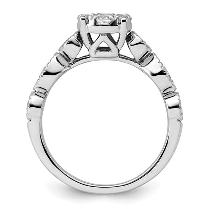 14k White Gold 3/4 Ct. Lab Grown Diamond VS/SI+ G+ Cluster Engagement Ring