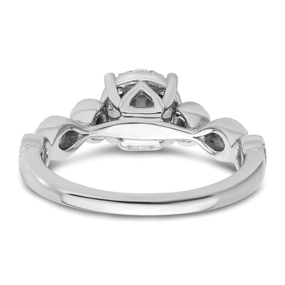 14k White Gold 3/4 Ct. Lab Grown Diamond VS/SI+ G+ Cluster Engagement Ring