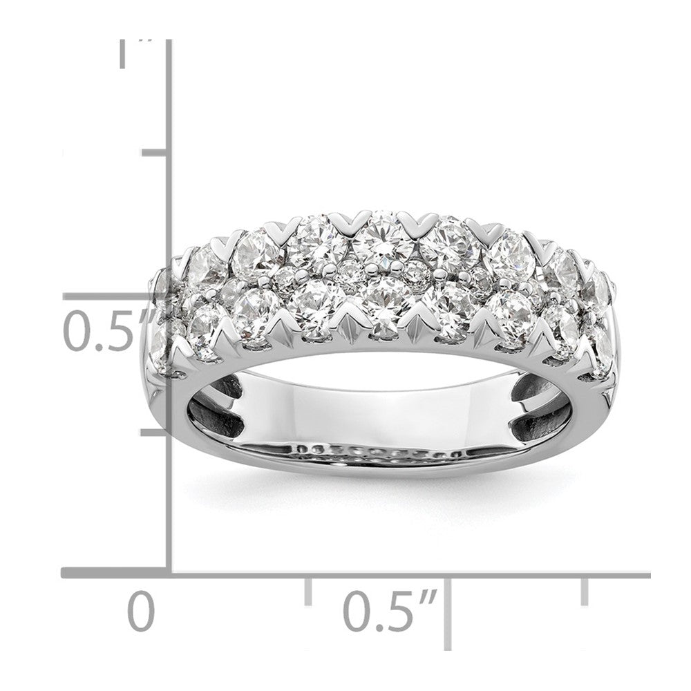 14k White Gold 1 1/2 Ct. Lab Grown Diamond VS/SI+ G+ Double Row Fashion Band Ring