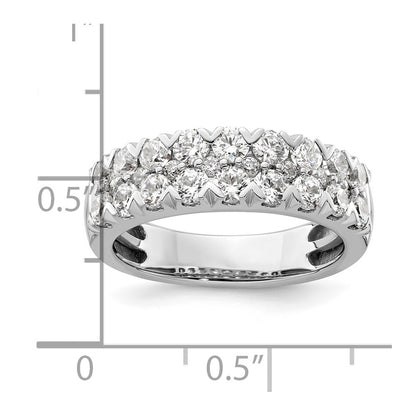 14k White Gold 1 1/2 Ct. Lab Grown Diamond VS/SI+ G+ Double Row Fashion Band Ring