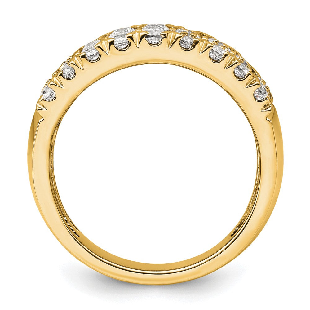 14k Yellow Gold 1 1/2 Ct. Lab Grown Diamond VS/SI+ G+ Complete Triple Row Fashion Band