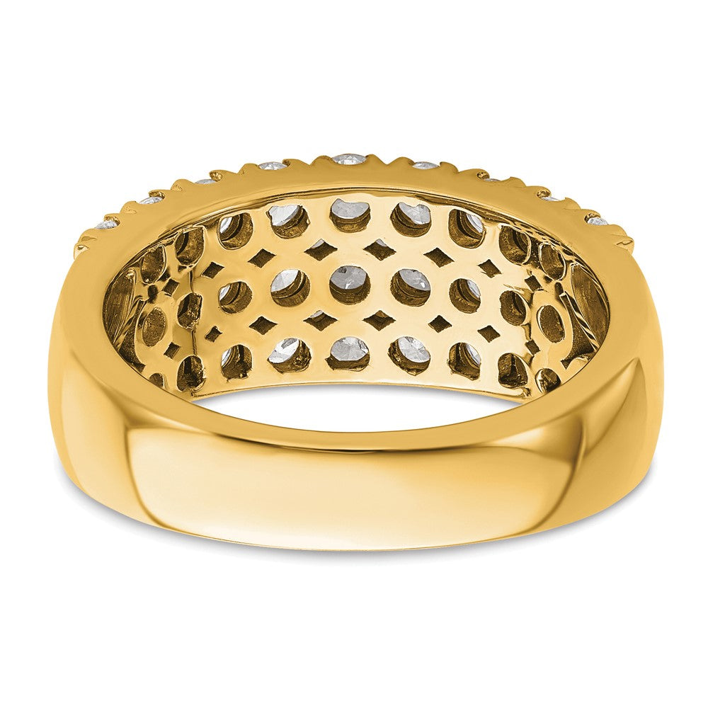 14k Yellow Gold 1 1/2 Ct. Lab Grown Diamond VS/SI+ G+ Complete Triple Row Fashion Band