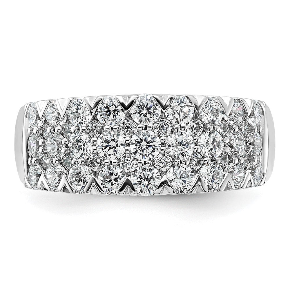 1.50ct. CZ Solid Real 14K White Complete Pave Wedding Wedding Band Ring