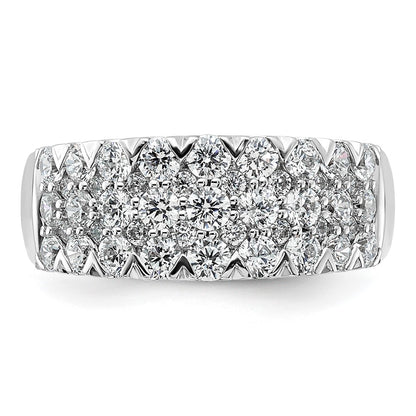 1.50ct. CZ Solid Real 14K White Complete Pave Wedding Wedding Band Ring