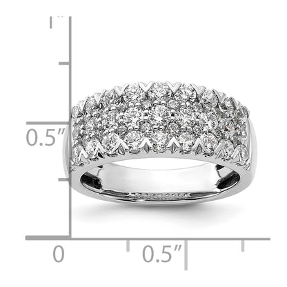 1.50ct. CZ Solid Real 14K White Complete Pave Wedding Wedding Band Ring