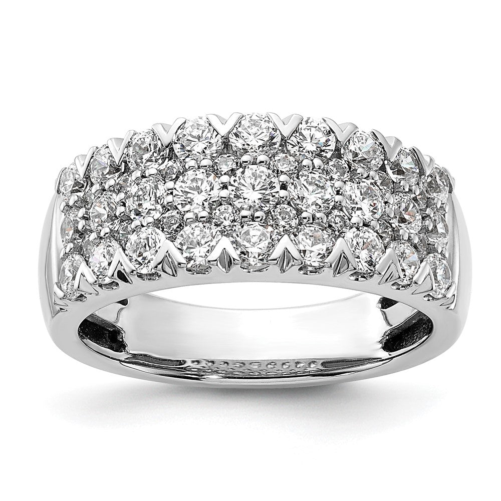 1.50ct. CZ Solid Real 14K White Complete Pave Wedding Wedding Band Ring