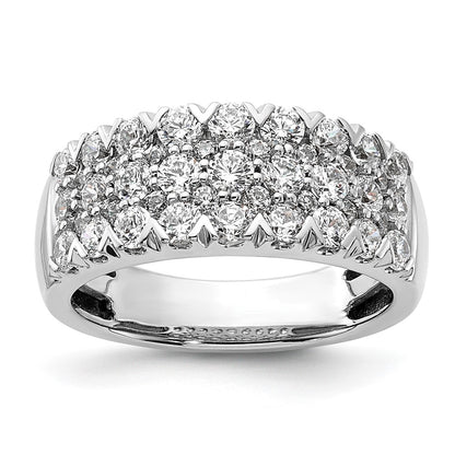 1.50ct. CZ Solid Real 14K White Complete Pave Wedding Wedding Band Ring