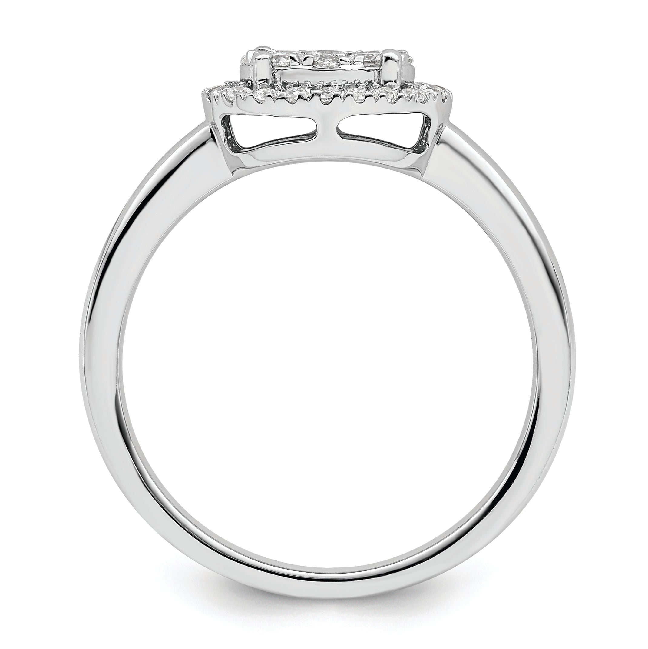 14K White Gold Oval Halo Cluster 1/3 Carat Diamond Complete Engagement Ring