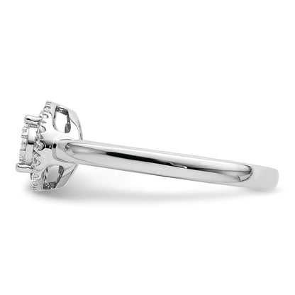 14K White Gold Oval Halo Cluster 1/3 Carat Diamond Complete Engagement Ring