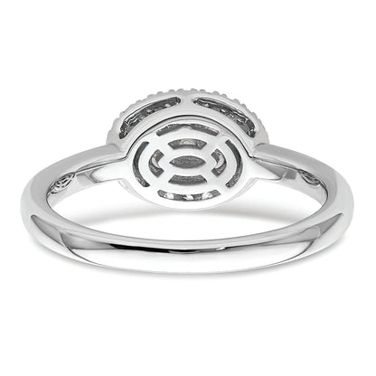 14K White Gold Oval Halo Cluster 1/3 Carat Diamond Complete Engagement Ring
