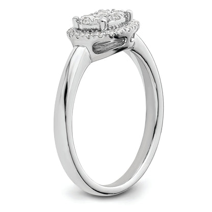 14K White Gold Oval Halo Cluster 1/3 Carat Diamond Complete Engagement Ring