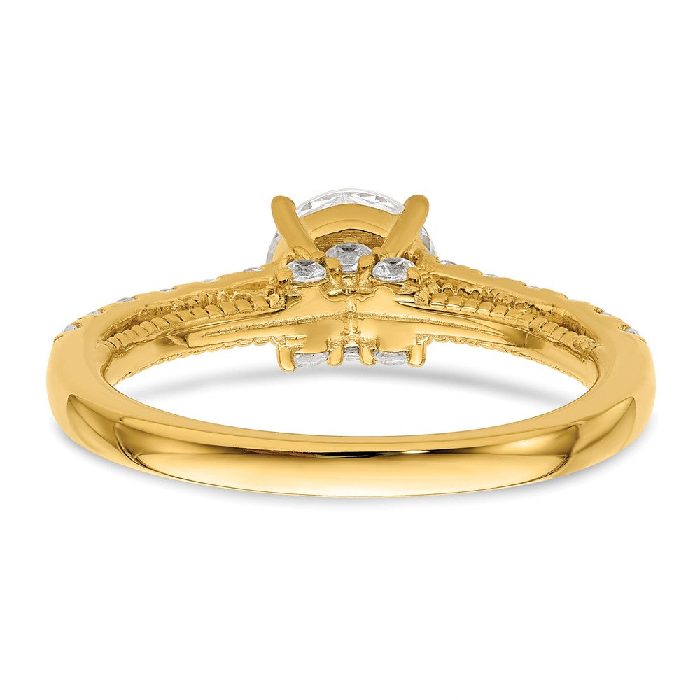 1.00ct. CZ Solid Real 14K Vintage Engagement Ring