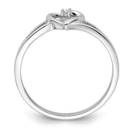 14K White Gold First Promise Heart .01 Carat Round Diamond Complete Promise/Engagement Ring
