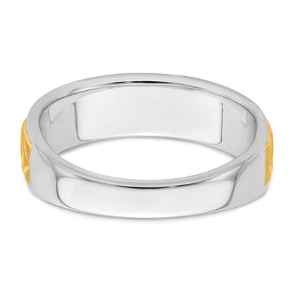14K Two Tone 5 Stone 1/6 Carat Diamond Complete Men'S Channel Band