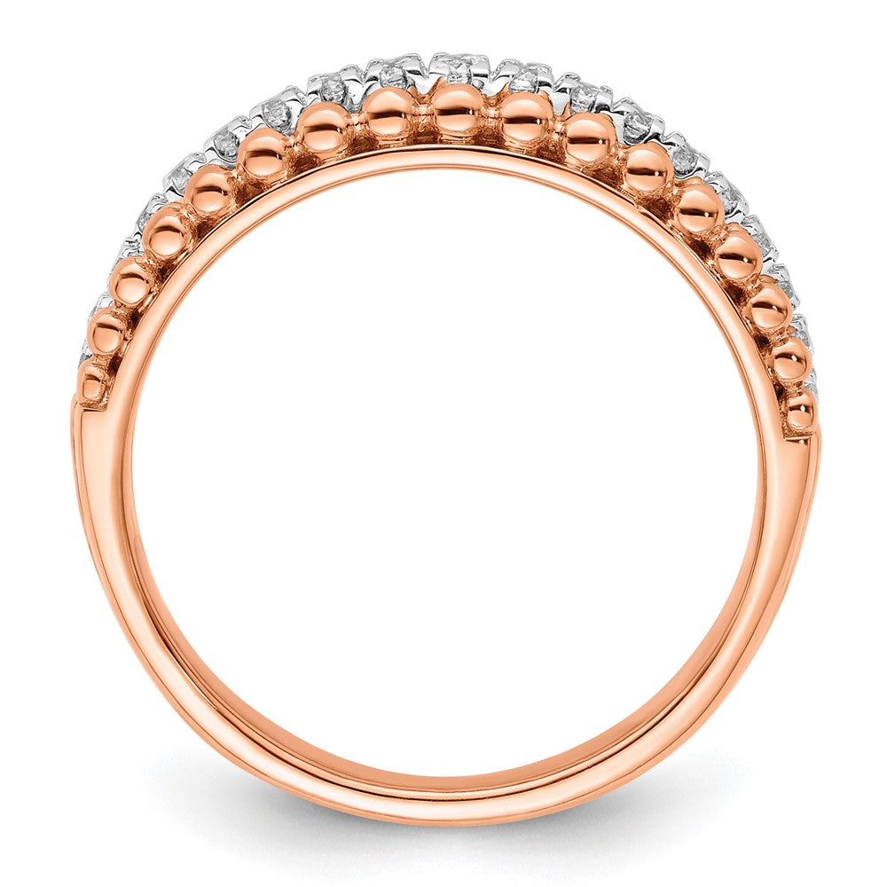 14k Two-tone Two Tone Rose and White Gold 1/4 Ct. Lab Grown Diamond VS/SI+ G+ Band Ring
