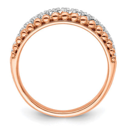 14k Two-tone Two Tone Rose and White Gold 1/4 Ct. Lab Grown Diamond VS/SI+ G+ Band Ring