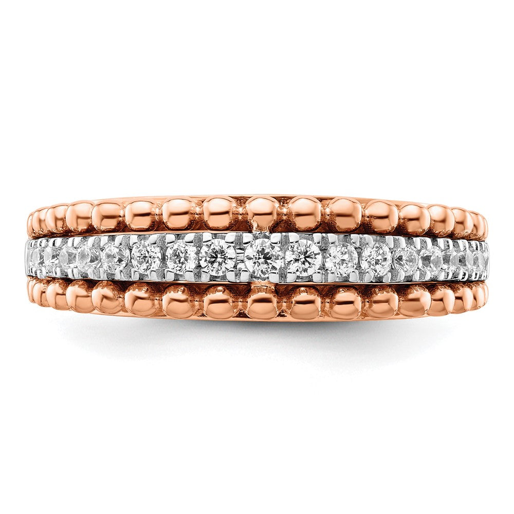 14k Two-tone Two Tone Rose and White Gold 1/4 Ct. Lab Grown Diamond VS/SI+ G+ Band Ring