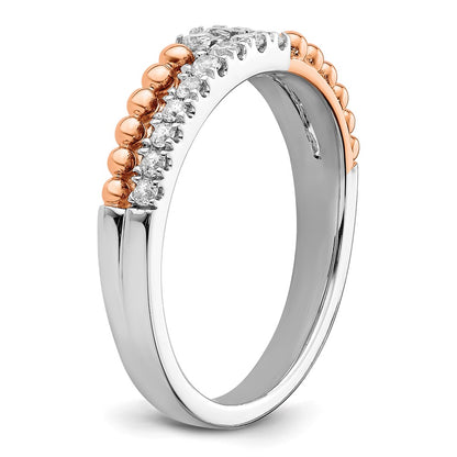 14k Two-tone Two Tone Rose and White Gold 1/3 Ct. Lab Grown Diamond VS/SI+ G+ Band Ring