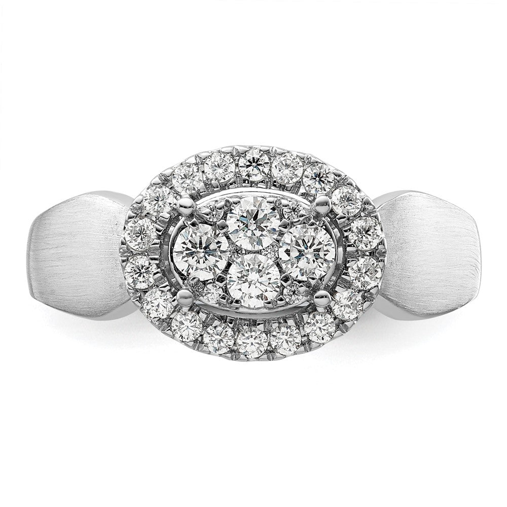 14k White Gold 1/2 Ct. Lab Grown Diamond VS/SI+ G+ Cluster Engagement Ring