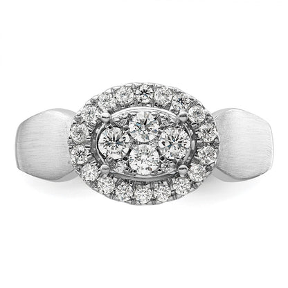 14k White Gold 1/2 Ct. Lab Grown Diamond VS/SI+ G+ Cluster Engagement Ring