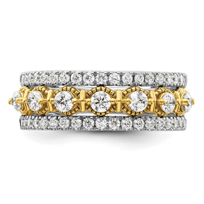 14k Two-tone Two Tone 7/8 Ct. Lab Grown Diamond VS/SI+ G+ Band Ring