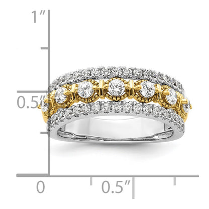 14k Two-tone Two Tone 7/8 Ct. Lab Grown Diamond VS/SI+ G+ Band Ring