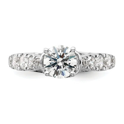 14k White Gold 3/4 Ct. Lab Grown Diamond VS/SI+ G+ 1 Ct. Center Round Shared Prong Engagement Ring