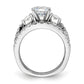 14k White Gold 1 3/8 Ct. Lab Grown Diamond VS/SI+ G+ 1 1/2 Ct. Center Round Shared Prong Engagement Ring