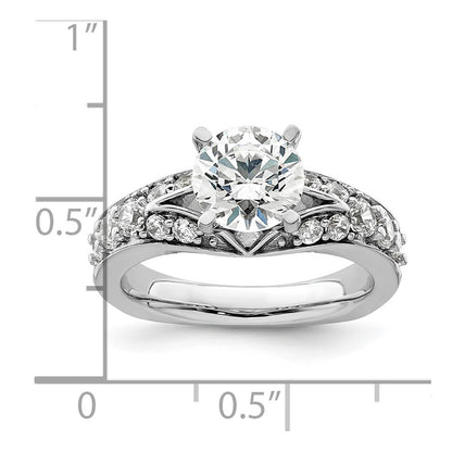 14k White Gold 5/8 Ct. Lab Grown Diamond VS/SI+ G+ 1 1/2 Ct. Center Round Shared Prong Engagement Ring