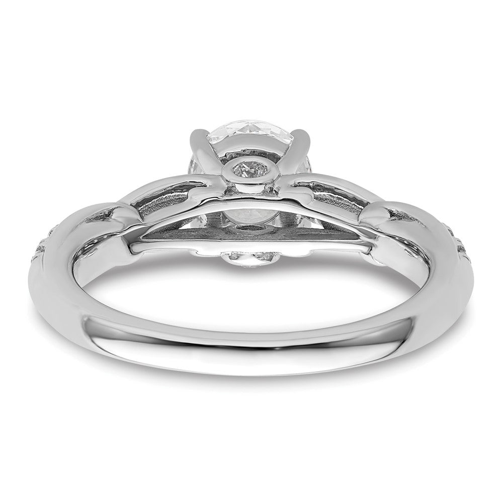 14k White Gold 3/8 carat Lab Grown Diamond VS/SI+ G+ 1 carat Center Round Semi Mount Shared Prong Engagement Ring