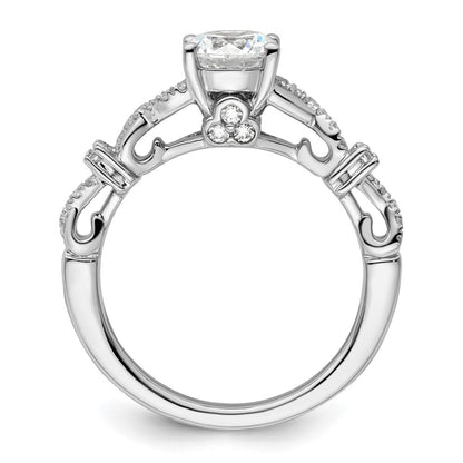 14k White Gold 1/4 Ct. Lab Grown Diamond VS/SI+ G+ 1 Ct. Center Round Bypass Engagement Ring