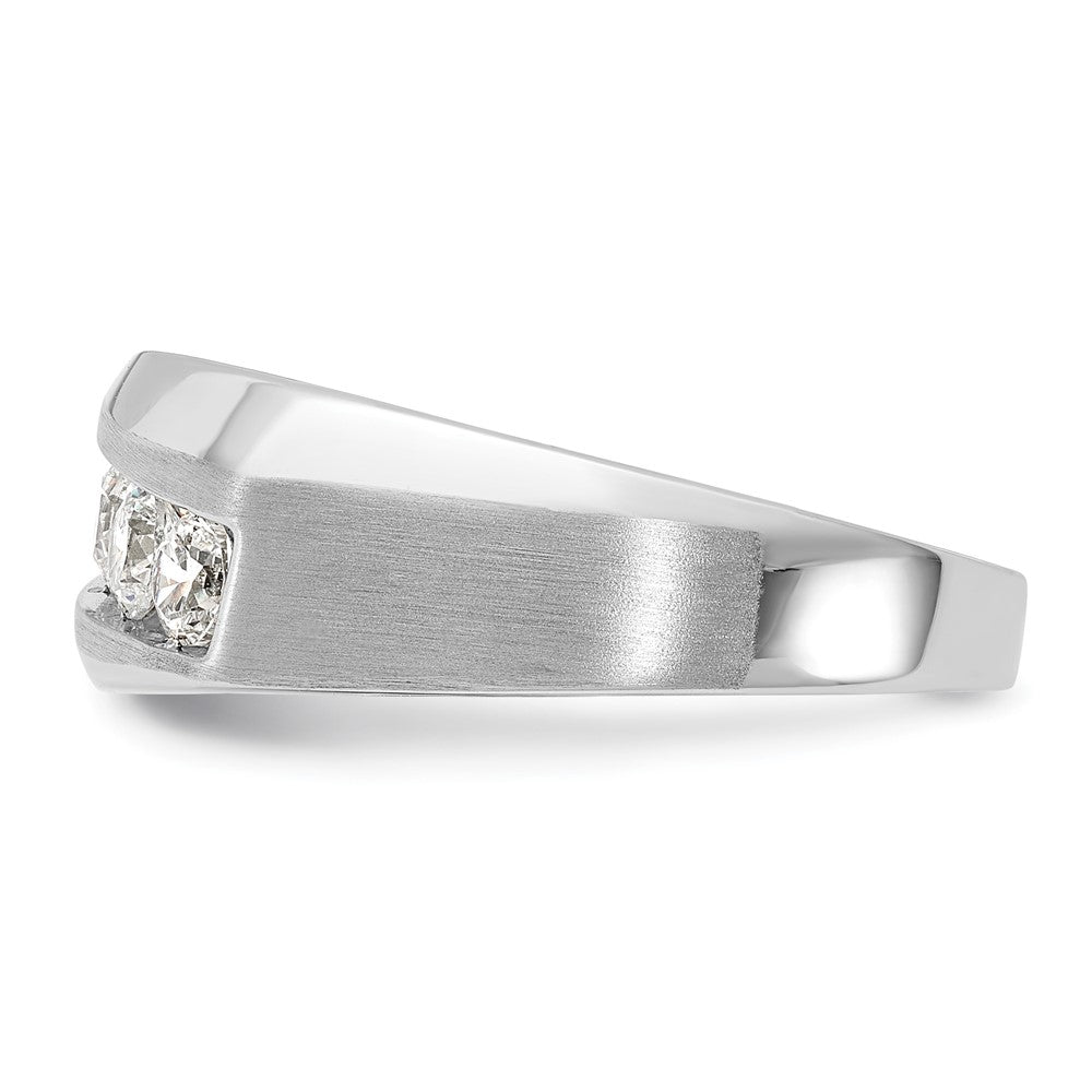 10k White Gold 1 Ct. Lab Grown Diamond VS/SI+ G+ Five Stone Complete Men's Ring