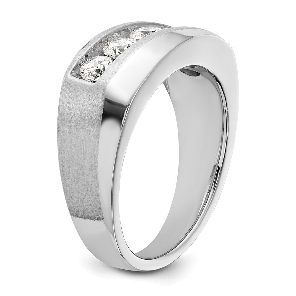 10k White Gold 1 Ct. Lab Grown Diamond VS/SI+ G+ Five Stone Complete Men's Ring