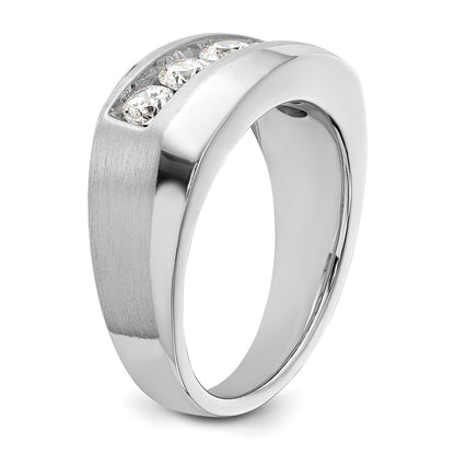 10k White Gold 1 Ct. Lab Grown Diamond VS/SI+ G+ Five Stone Complete Men's Ring