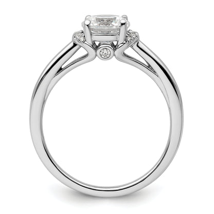 14k White Gold 1/20 Ct. Lab Grown Diamond VS/SI+ G+ 1 Ct. center Round Solitaire Engagement Ring