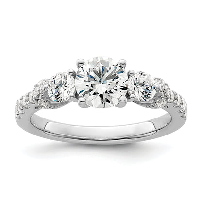 14k White Gold 3/4 Ct. Lab Grown Diamond VS/SI+ G+ 1 Ct. Center Engagement Ring