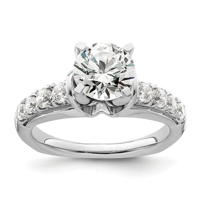 14k White Gold 1/2 Ct. Lab Grown Diamond VS/SI+ G+ 1 1/2 Ct. Center Round Shared Prong Engagement Ring
