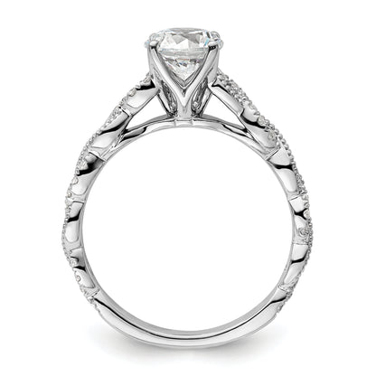 14k White Gold 1/5 Ct. Lab Grown Diamond VS/SI+ G+ 1 Ct. Center Round Engagement Ring