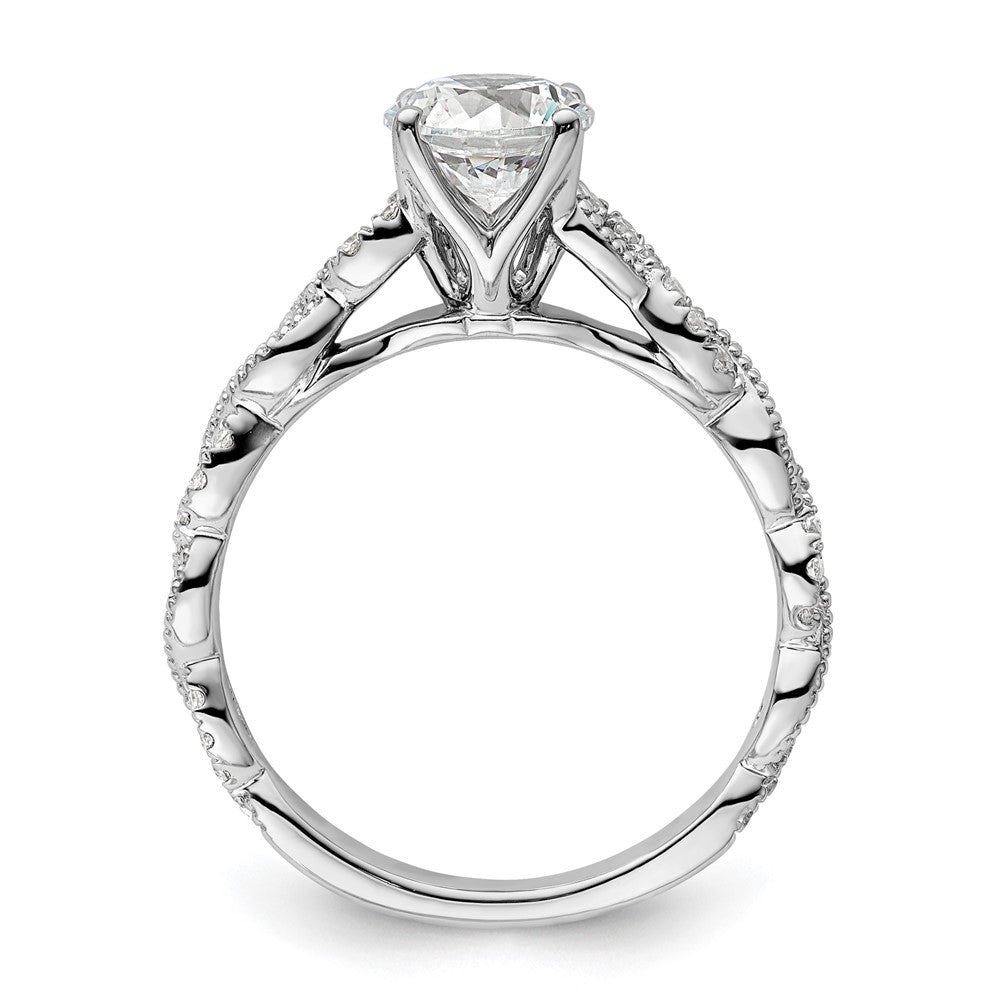 14k White Gold 1/5 Ct. Lab Grown Diamond VS/SI+ G+ 1 Ct. Center Round Engagement Ring