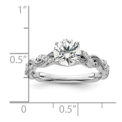 14k White Gold 1/5 Ct. Lab Grown Diamond VS/SI+ G+ 1 Ct. Center Round Engagement Ring
