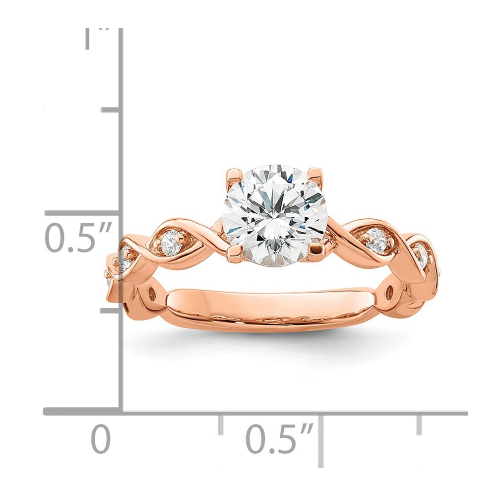 14k Rose Gold 1/6 Ct. Lab Grown Diamond VS/SI+ G+ 1 Ct. Center Round Engagement Ring