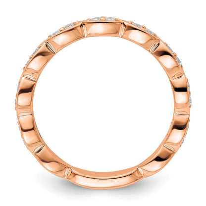 14k Rose Gold 1/4 Ct. Lab Grown Diamond VS/SI+ G+ Fashion Band Ring