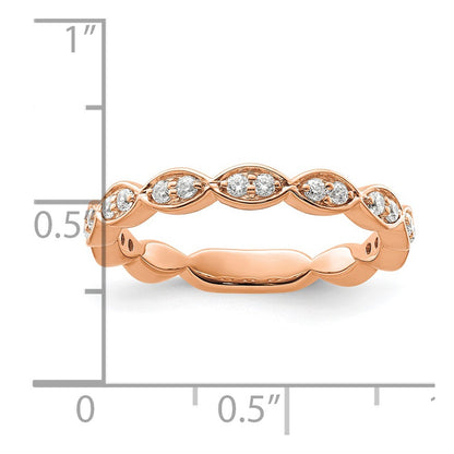 14k Rose Gold 1/4 Ct. Lab Grown Diamond VS/SI+ G+ Fashion Band Ring