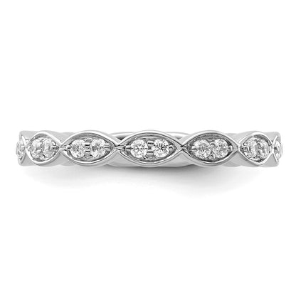 14k White Gold 1/4 Ct. Lab Grown Diamond VS/SI+ G+ Fashion Band Ring