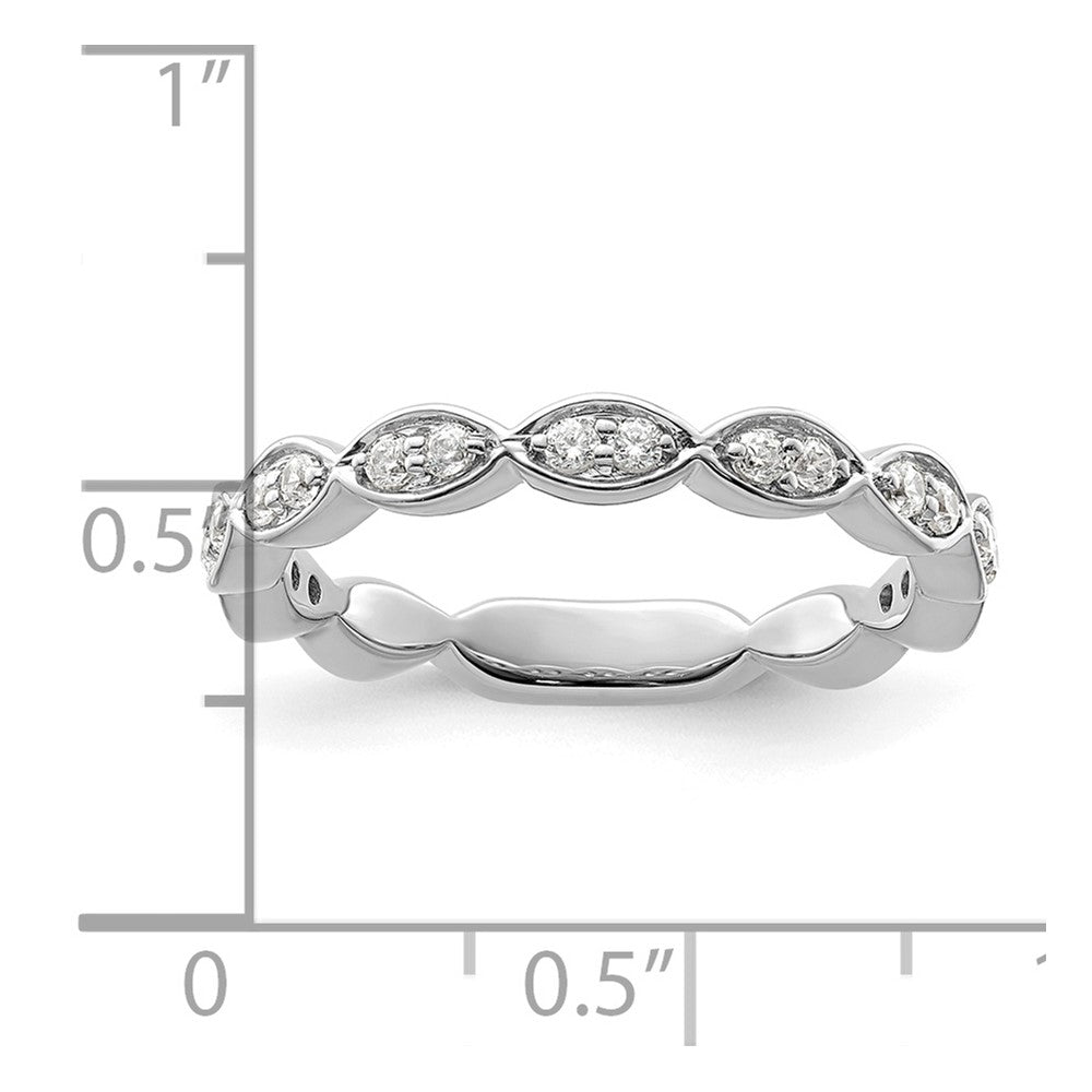 14k White Gold 1/4 Ct. Lab Grown Diamond VS/SI+ G+ Fashion Band Ring