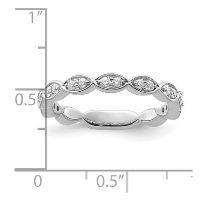 14k White Gold 1/4 Ct. Lab Grown Diamond VS/SI+ G+ Fashion Band Ring